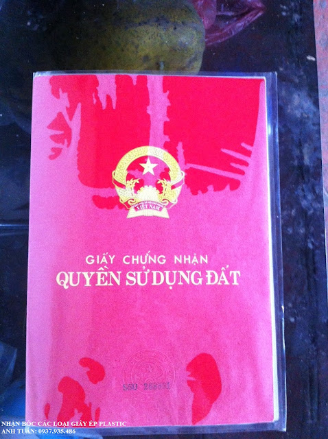 Nhận Bóc Sổ Hồng Ép Plastic Tại TPHCM