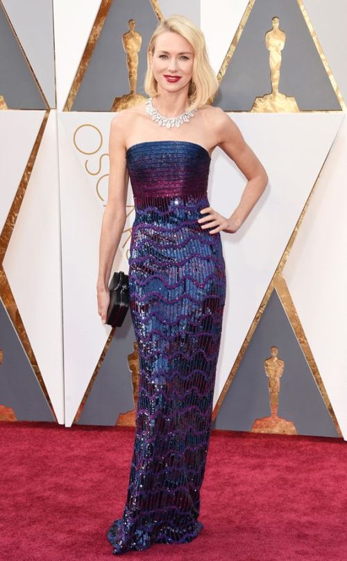 Naomi Watts in an Armani Privé frock at the Oscars 2016