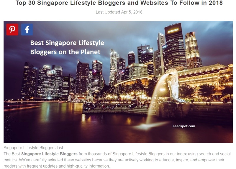Luxury Haven, Top 30 Singapore Lifestyle Bloggers to Follow in 2018!