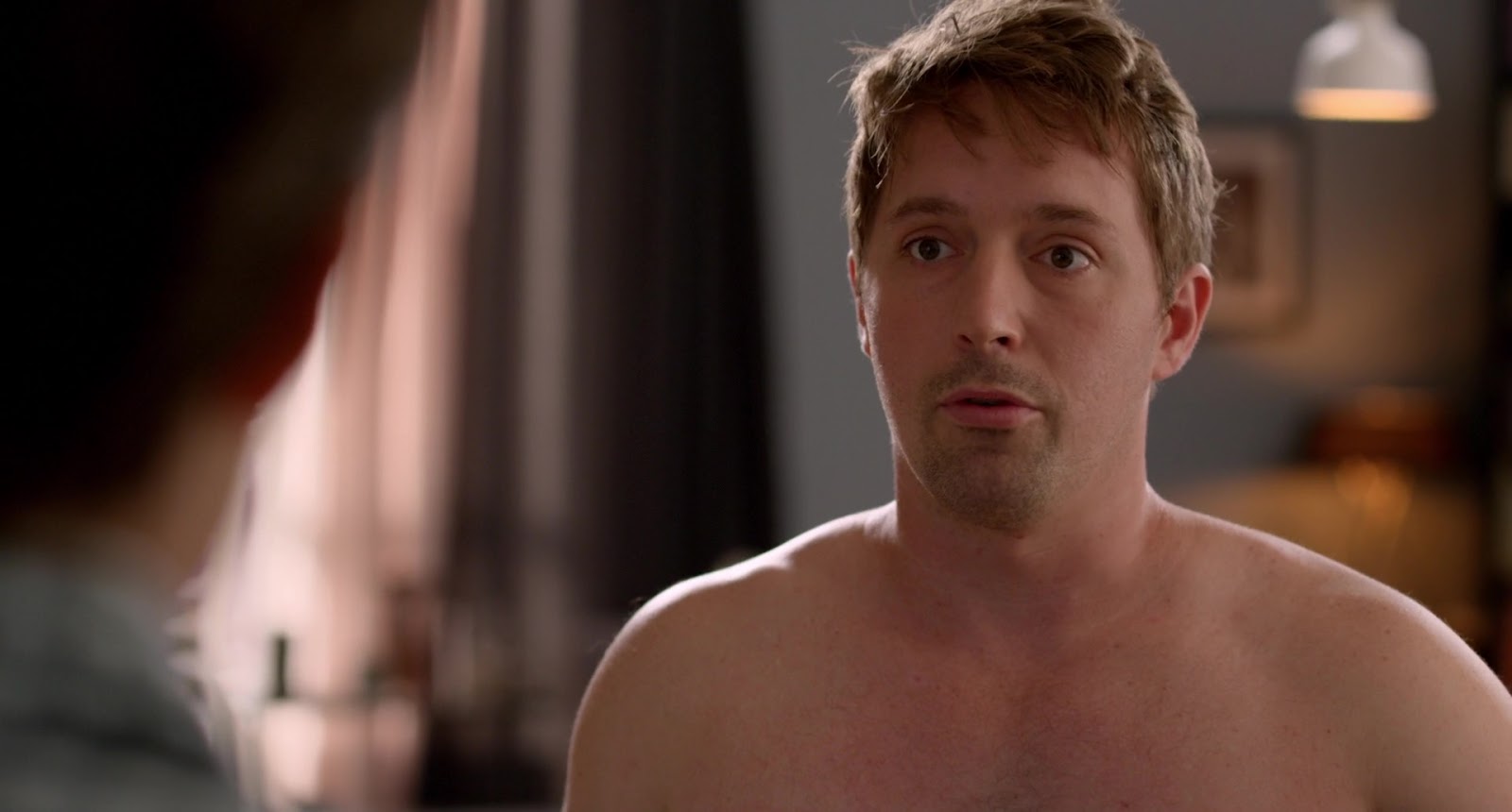 Beck Bennett shirtless in The Late Bloomer.