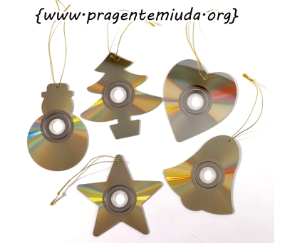 Bolas de natal personalizadas com CD's velhos | Pra Gente Miúda