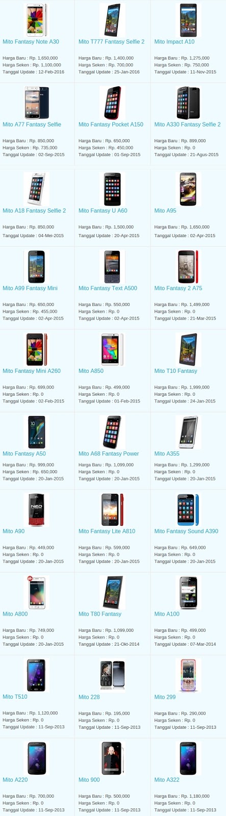 Daftar Harga Terbaru Hp Mito April 2016 Daftar Harga Terbaru Hp Mito April 2016