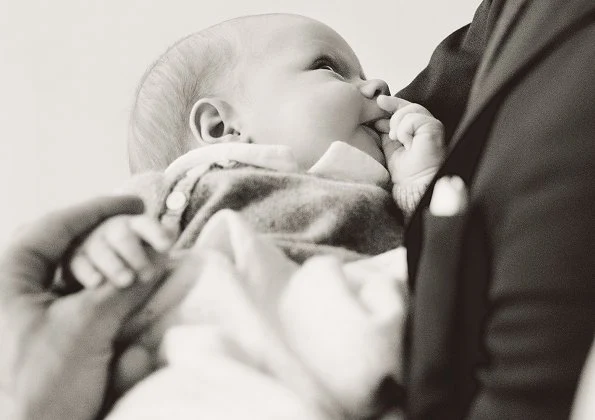 Baptism of Prince Gabriel at Drottningholm Chapel, Princess Sofia, Princess Estelle and Princess Leonore