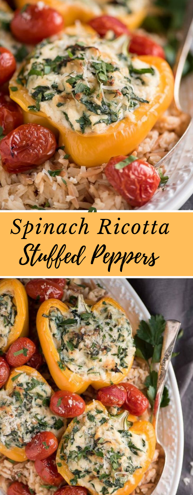 SPINACH RICOTTA STUFFED PEPPERS #vegetarian #delicious