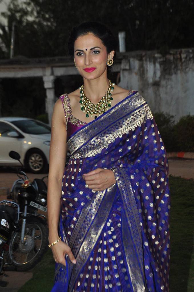 Model Shilpa Reddy Stills In Blue Saree