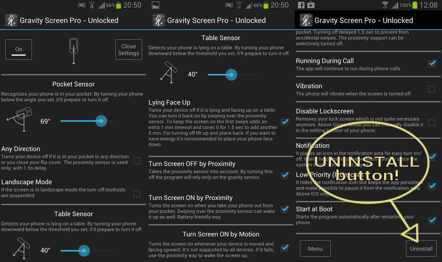 Gravity screen. Gravity screen
