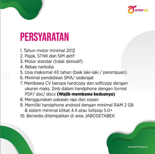 Featured image of post Lowongan Kerja Kurir Anteraja Recruitment anteraja id ukuran file pdf max total 2 mb