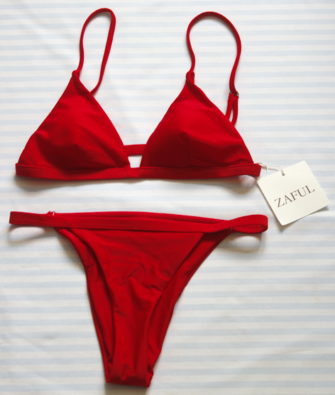 zaful red bathing suit