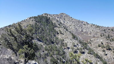 A photo of a nearby mountain across from Guadalupe Peak.