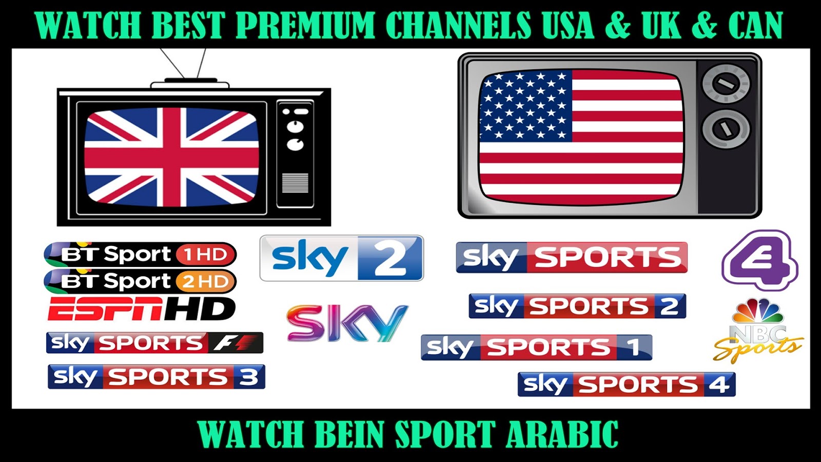 PREMIUM IPTV TO WATCH USA UK CANADA SPORT PREMIUM CHANNELS + 50 CODES
