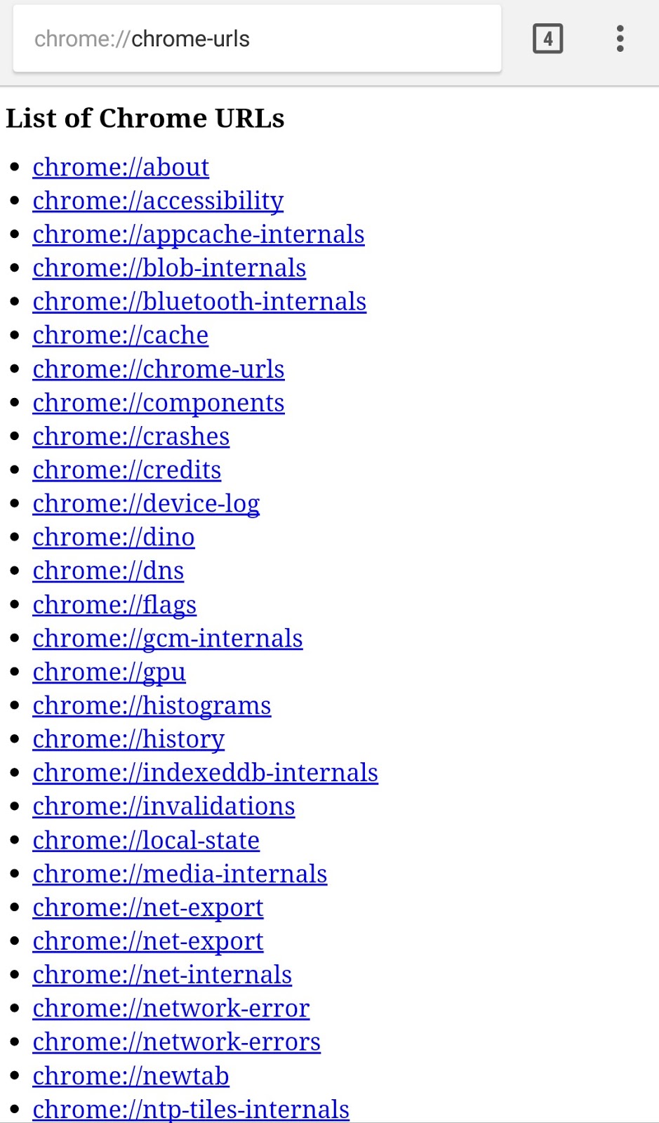 chrome://chrome-urls/ screen shot