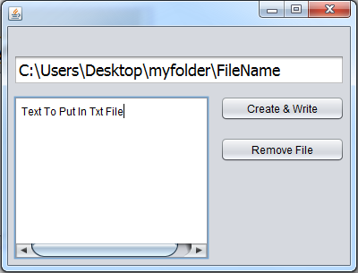 create write delete text file using java
