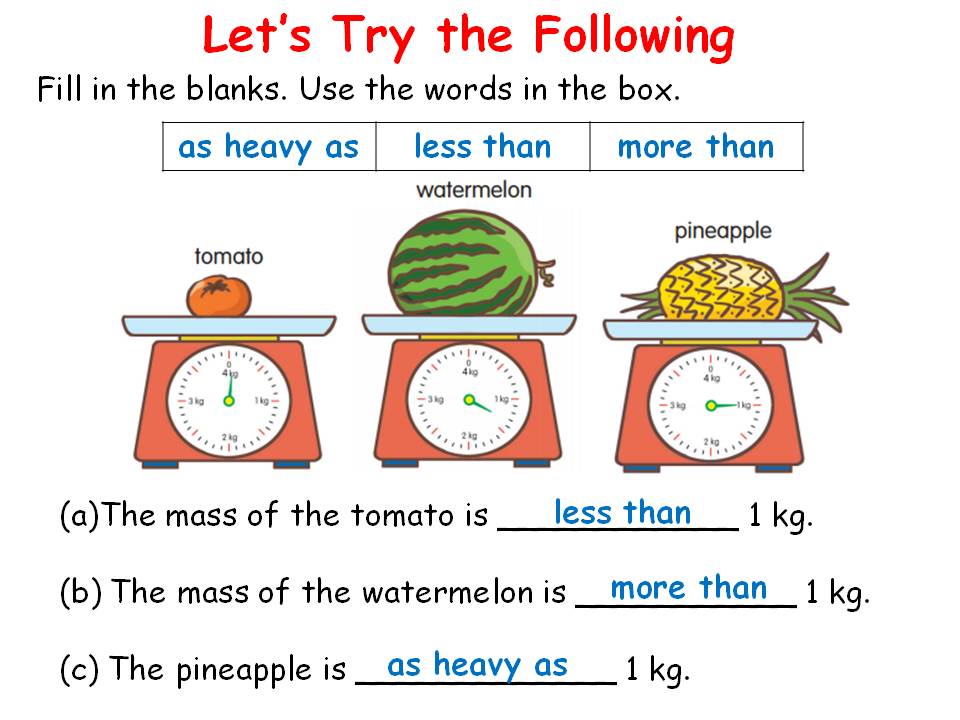 P2A Class Blog Mass Measuring In Kilograms