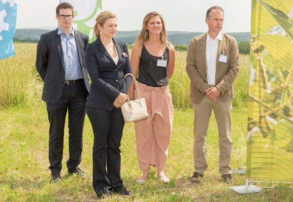 Hereditary Grand Duchess Stéphanie attended the presentation of   the LeguTec project and toured the agriculture area in Manternach, Luxembourg