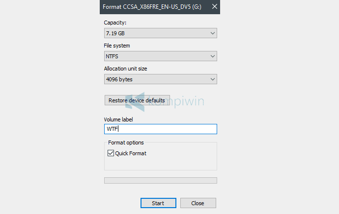 format flashdisk untuk bootable