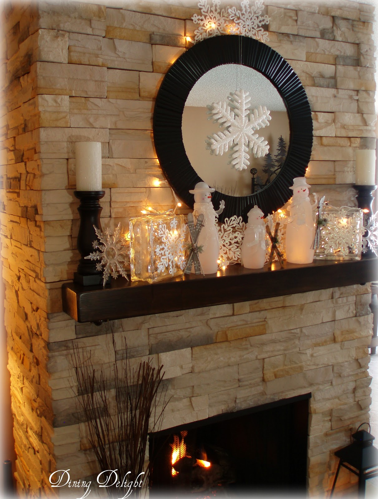 Dining Delight A Frosty Winter Mantel