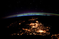 Aurora and British Isles seen from the International Space Station