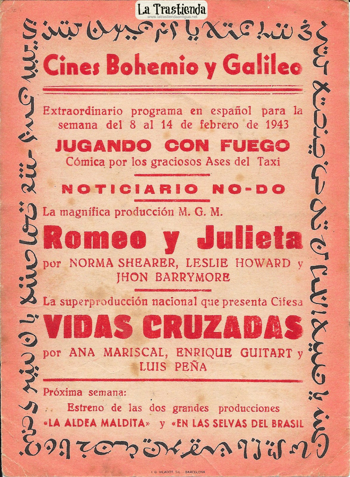Vidas Cruzadas Programa de Cine La Trastienda Antigua