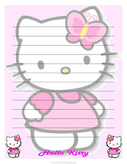 Cute Hello Kitty free printable letter paper stationary