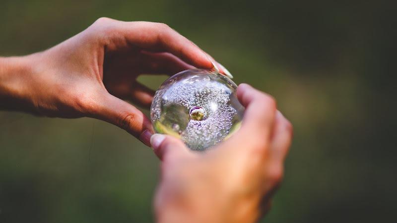 2 Crystal Ball in Girl's Hands