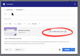 Google Classroom enable locked mode