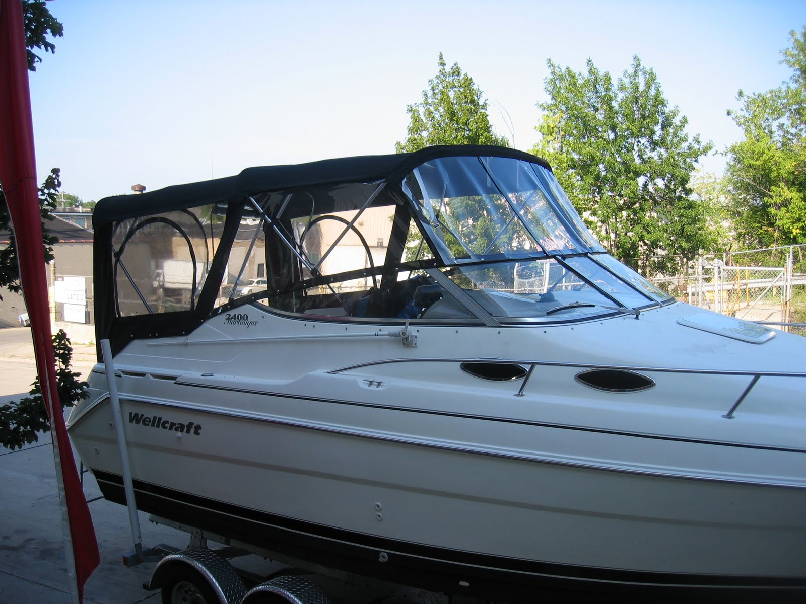 Homestyle Custom Upholstery and Awning Black Bimini And Camper Enclosure