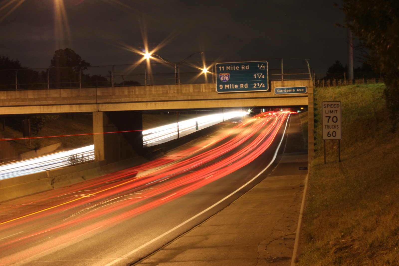A Snapshot Story: Freeway at night.