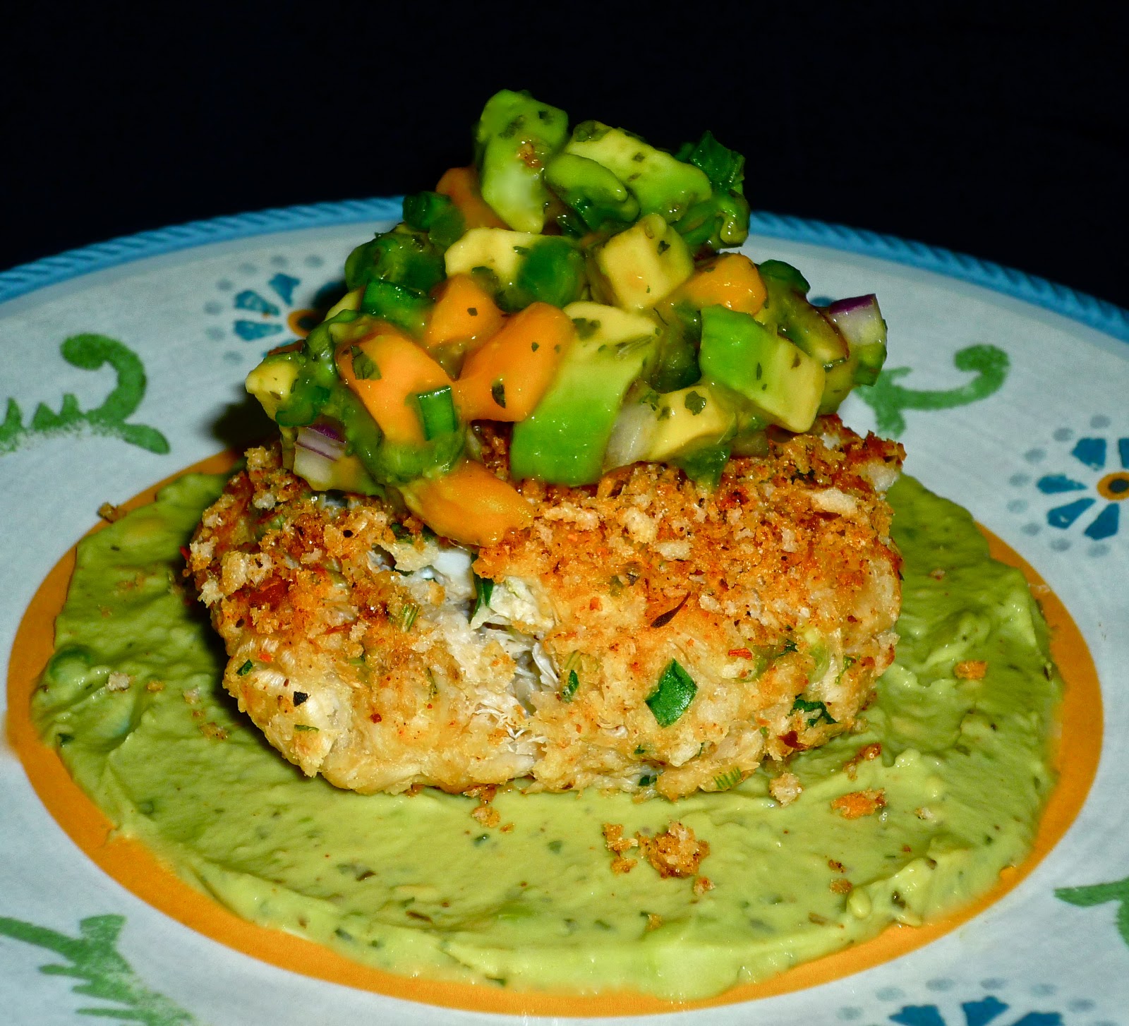 Weekend Gourmet Flashback Baked Crab Cakes with Avocado Crema and