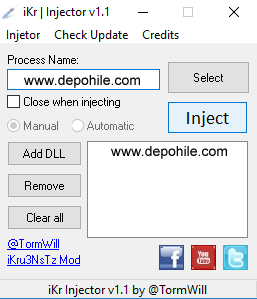 iKr DLL İnjector Programı v1.1 İndir 2018 (Her Oyun ve Sistem)