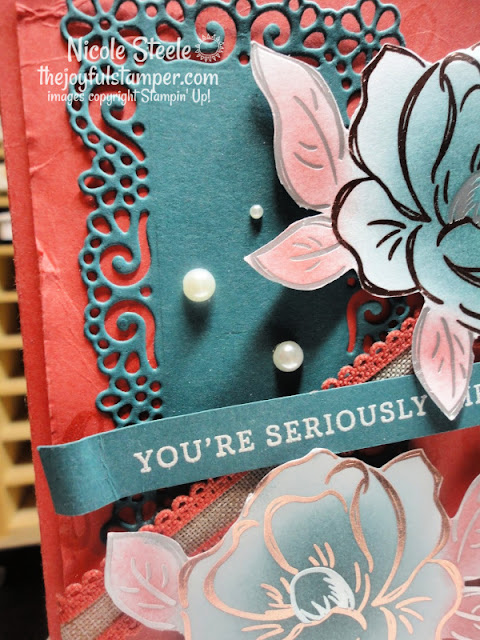 Seriously The Best + Flowering Foils colored with sponge daubers | Thinking of You card | Ornate Frames dies Seriously The Best + Flowering Foils colored with sponge daubers | Thinking of You card | Ornate Frames dies | Nicole Steele The Joyful Stamper | Stampin' Up!