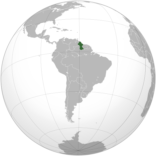 Letak negara Guyana