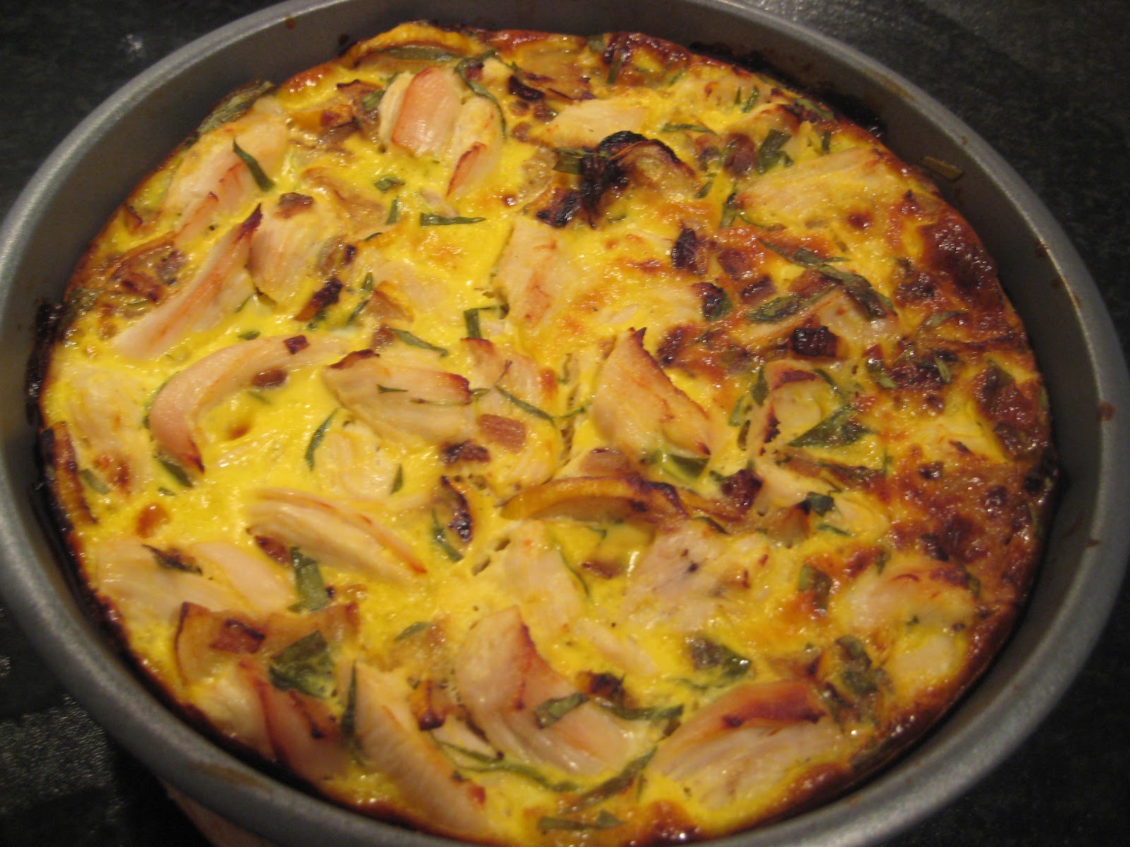 Lemon and Cheese Chicken, Courgette and Tarragon Quiche
