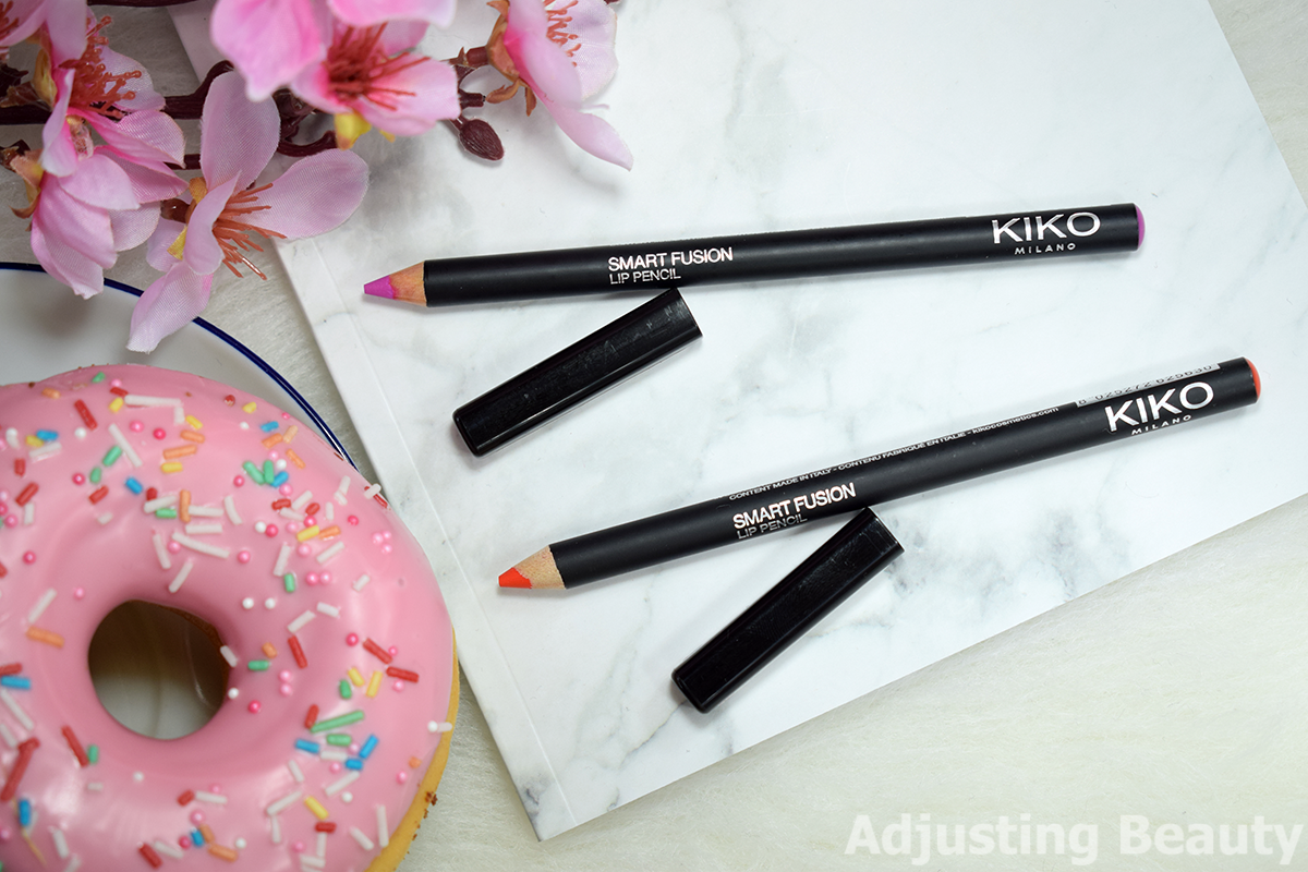 Review Kiko Smart Fusion Lip Pencil (513 Red Papaya, 524 Peony Violet