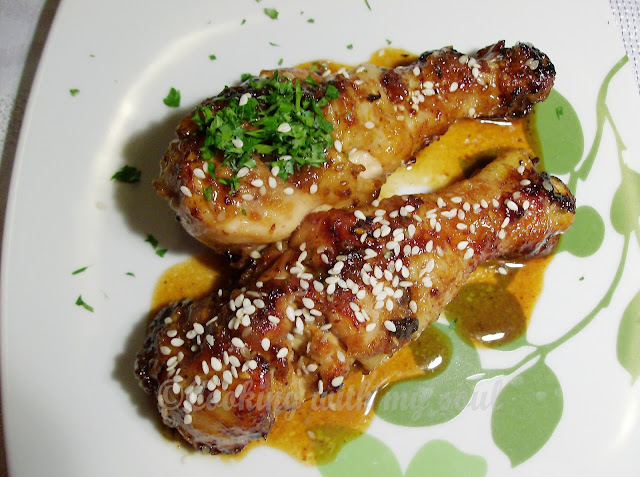 Ciocanele de pui cu miere  (Honey glazed drumsticks)