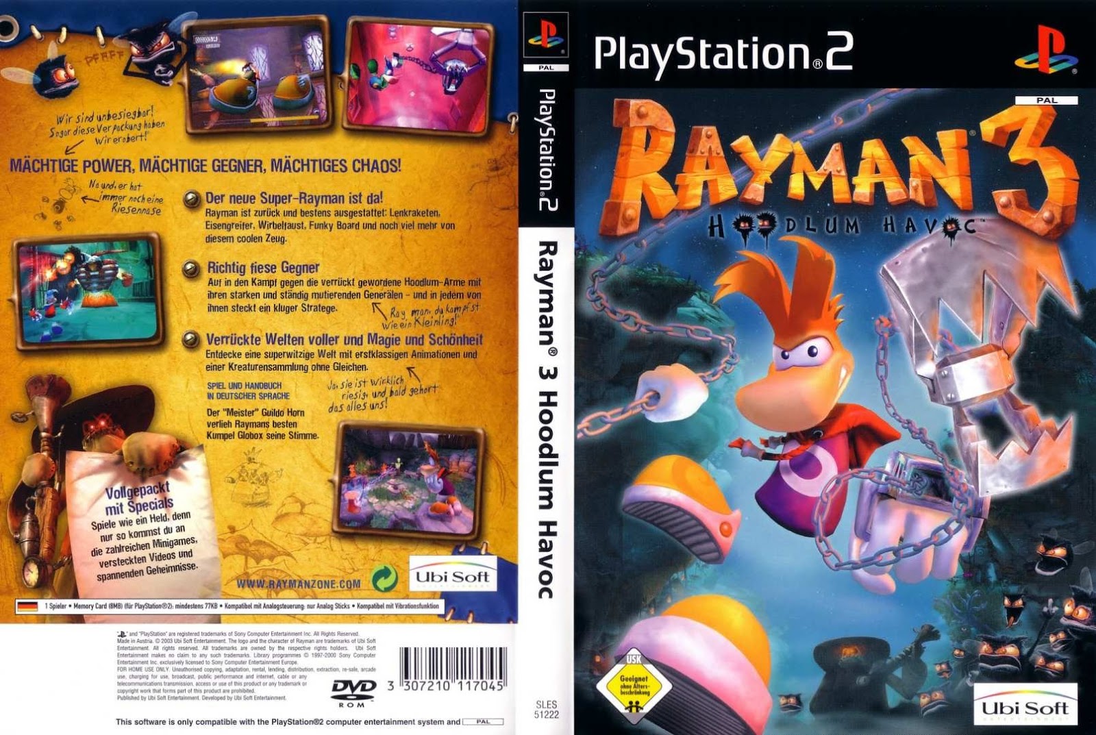 Leandro Capas: Jogo Rayman 3 Hoodlum Havoc PS2 DVD Capa