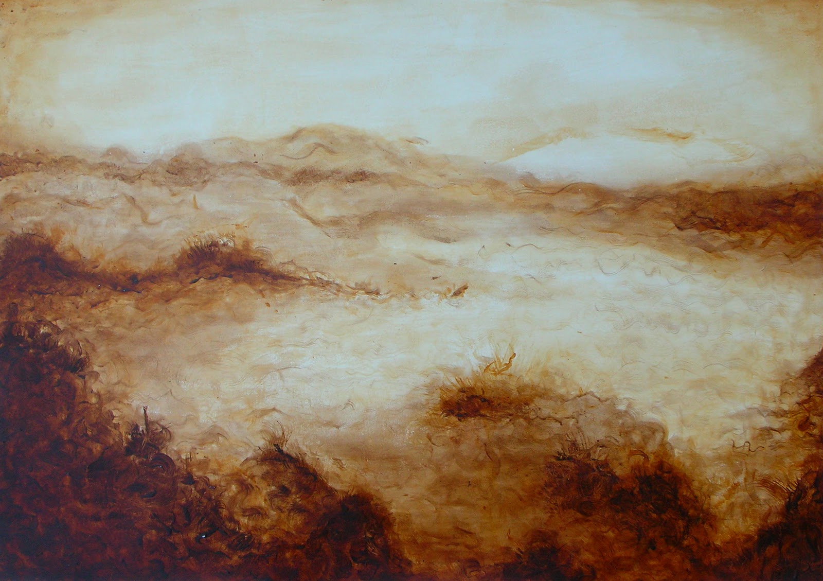 Kristin Wolfson: Abstract landscape; Acrylic paint on paper