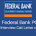 Federal Bank PO 2017 Interview/GD Admit Card Downlaod