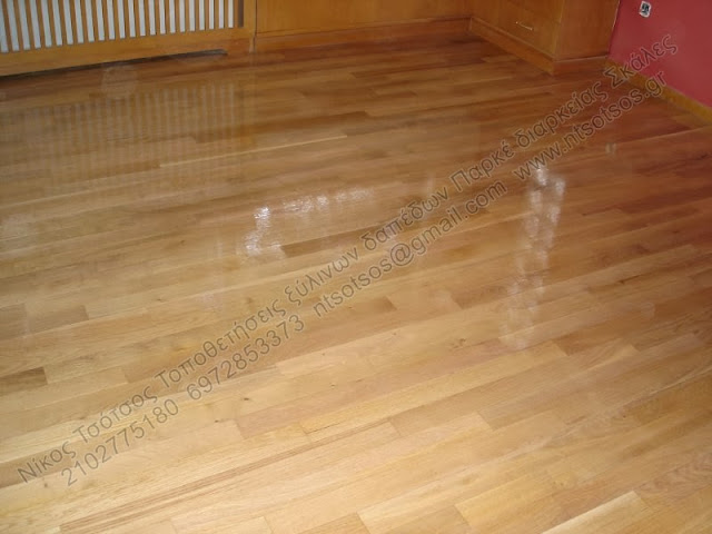 Συντήρηση σε ξύλινο πάτωμα δρυός με οικολογικά βερνίκια