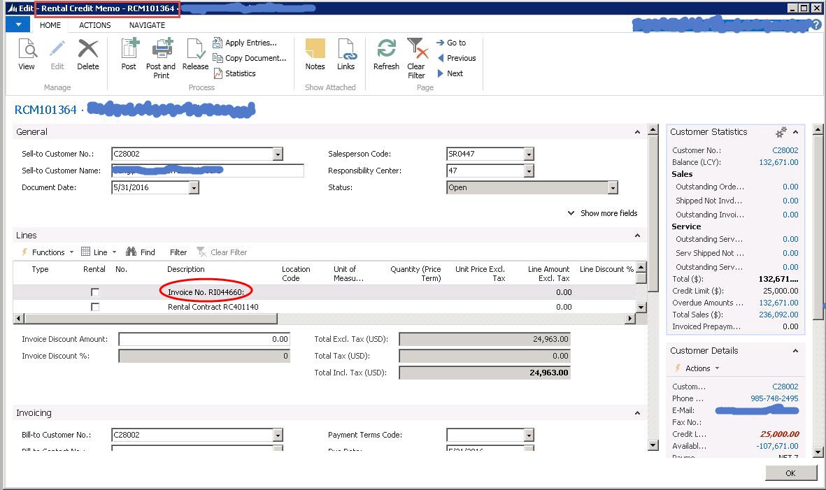 Microsoft Dynamics NAV простыми словами: Как создать Rental Credit Memo ...
