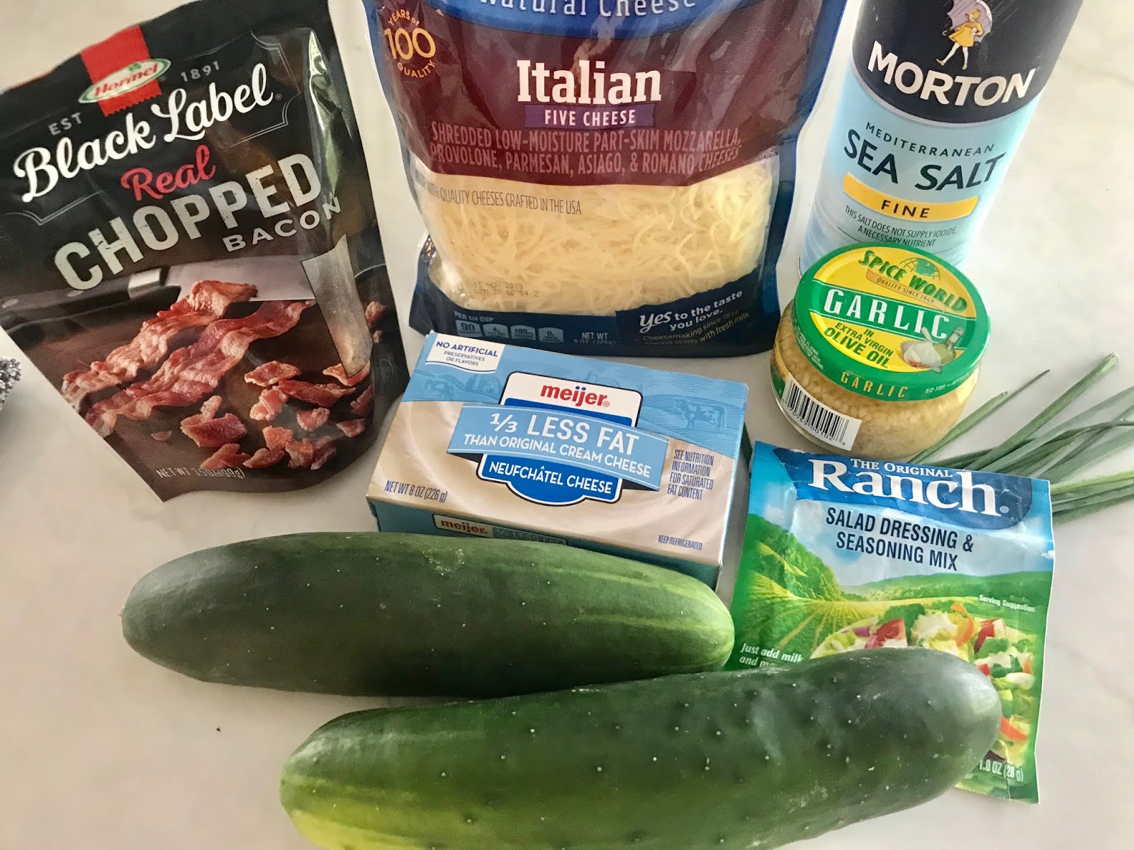 Living on Cloud Nine CREAM CHEESE & BACON CUCUMBER BITES