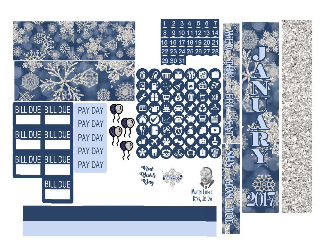 Planning Savage: January 2017 Monthly Printable - Big HP, Mini HP, Recollections Spiral