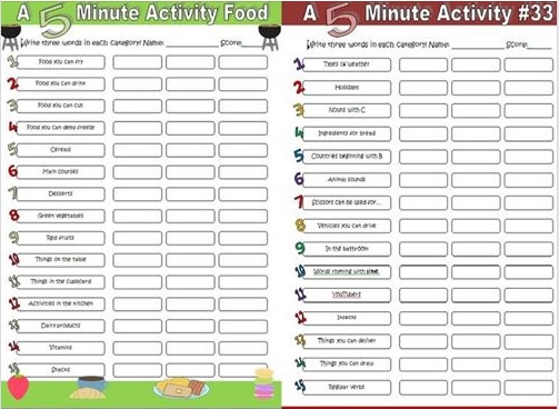 5 minute activity. Minute activity. 5 minute activity. 5 minute activity. 5 minute activities worksheets.