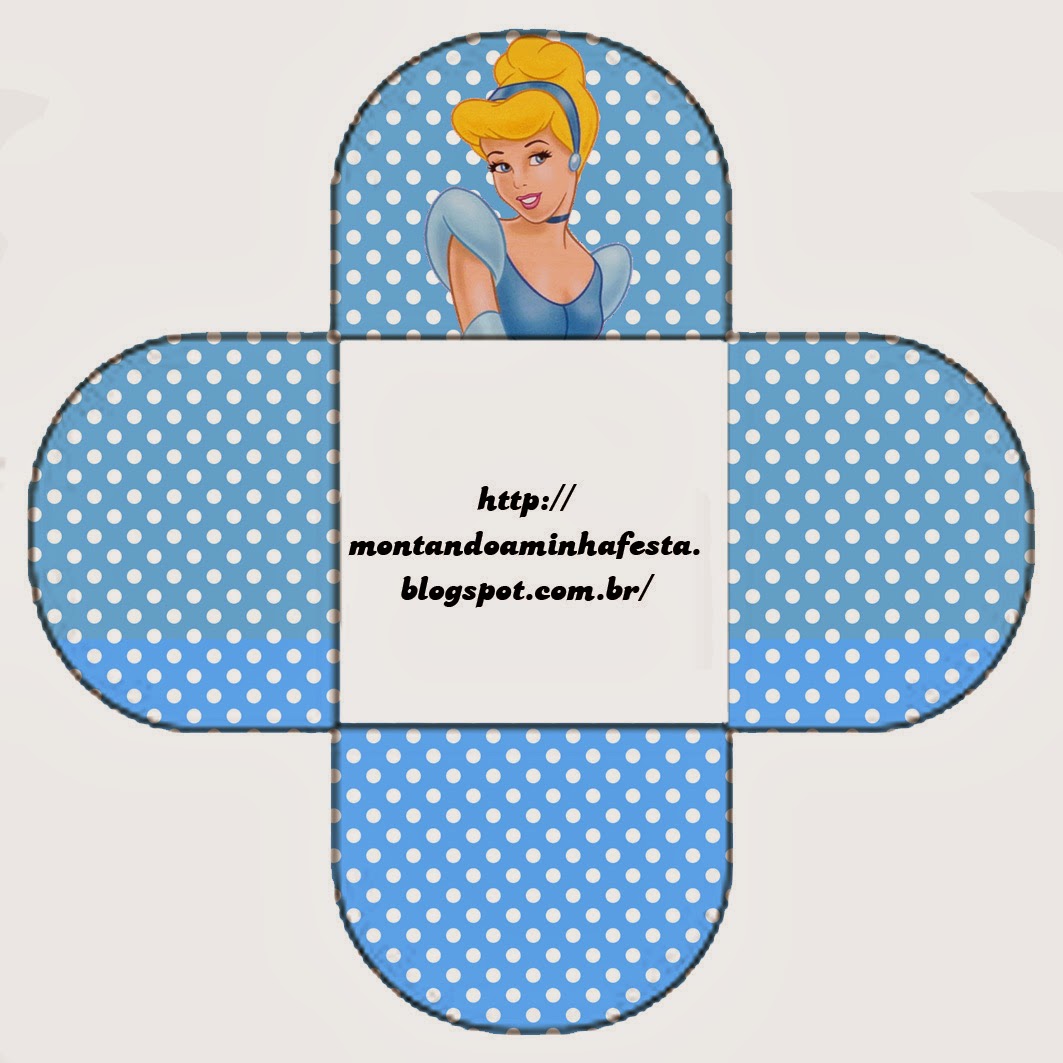 Cenicienta: Cajas para Imprimir Gratis. Caja Gratis de Cenicienta para pastelitos, chocolates o mazapanes.
