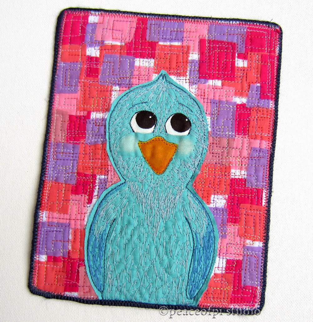 peaceofpi studio: Bird Quilt with Raw Edge Patchwork