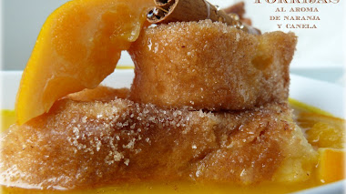 Torrijas con aroma de naranja, vainilla y canela