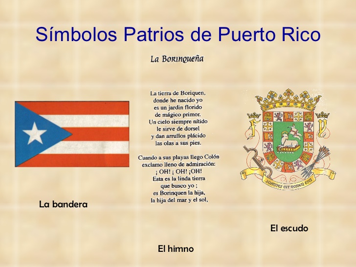 Los símbolos patrios de puerto rico.