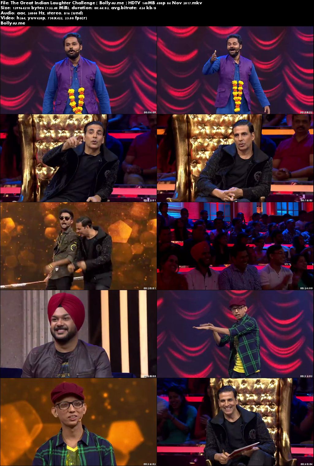 The Great Indian Laughter Challenge HDTV 140MB 480p 04 Nov 2017 Download