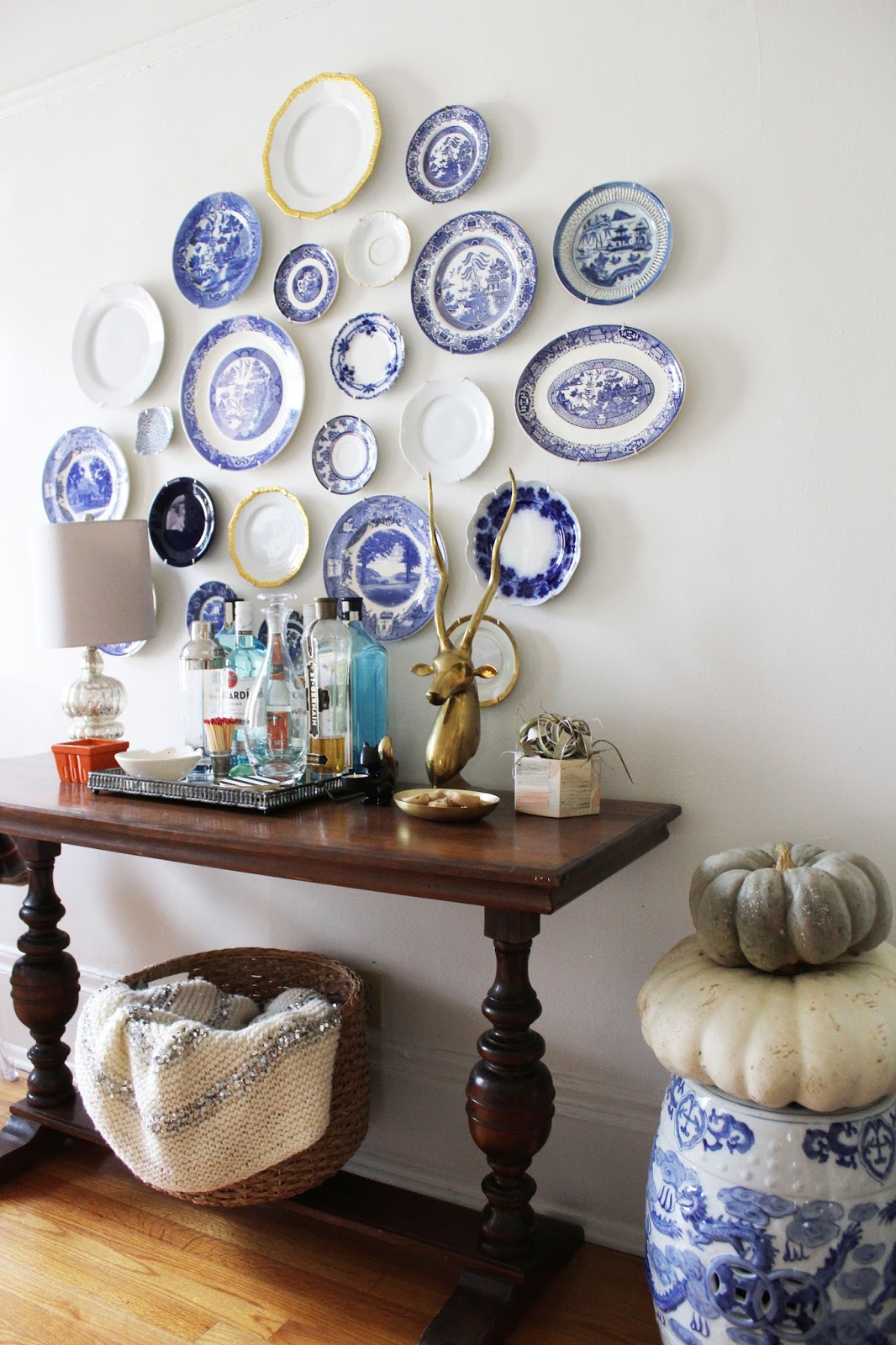 Life with a Dash of Whimsy Blue and White Plate Gallery Wall