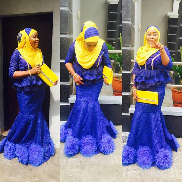 Yellow and Blue Aso Ebi Combinations Styles DeZango Fashion Zone