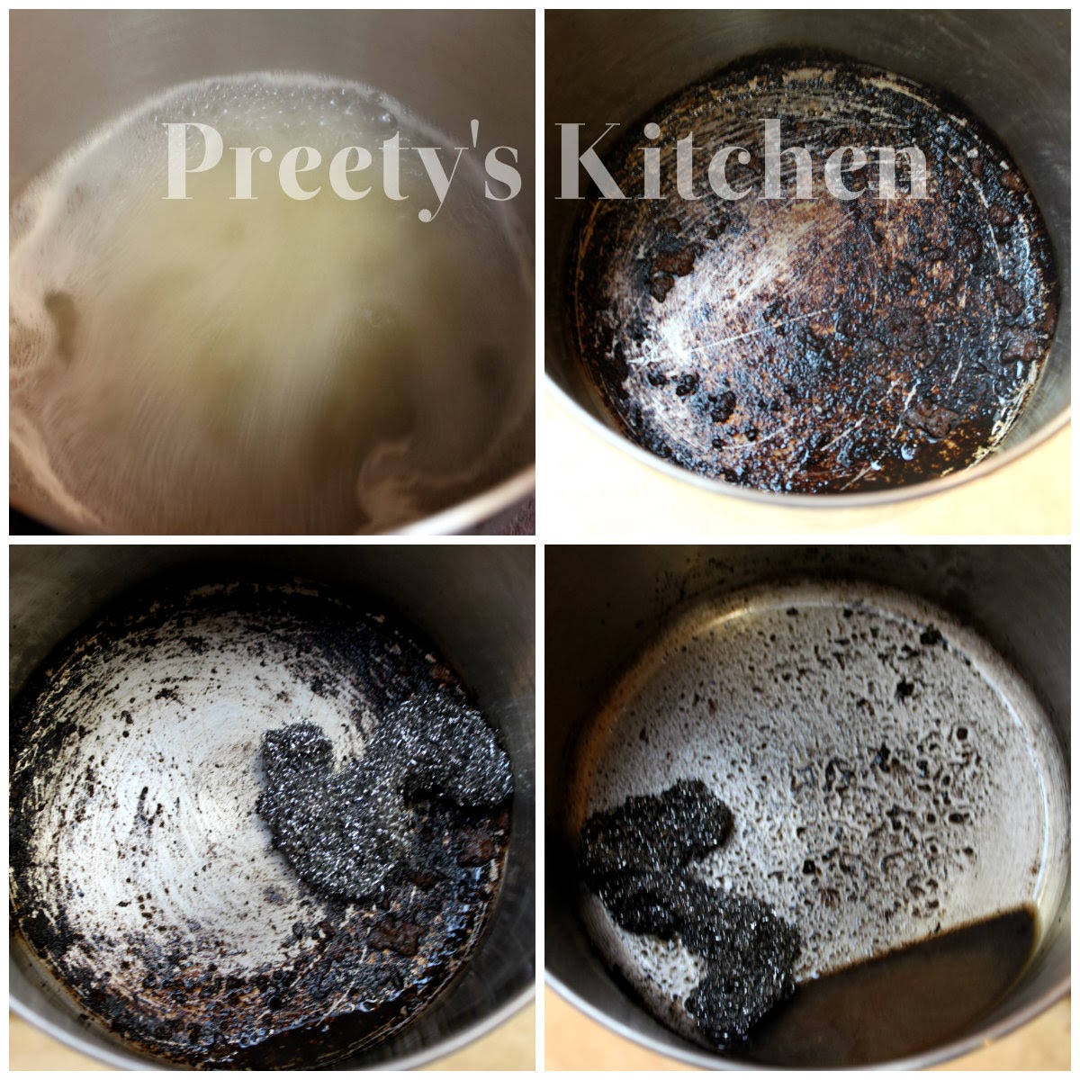 Preety's Kitchen How To Clean Burned Food From Your Pots Or Pans in 5